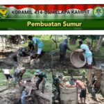 Anggota Koramil 414-05/Kelapa Kampit Laksanakan Pembuatan Sumur