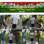 Anggota Koramil 414-05/Kelapa Kampit Laksanakan Monitoring Sumur
