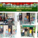 Anggota Koramil 414-05/Kelapa Kampit Komsos dengan Satpol PP dan Perangkat Desa