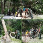 Atasi Kesulitan Air, Koramil 414-03/Gantung Laksanakan Karya Bakti Pembuatan Sumur Bersama Masyarakat
