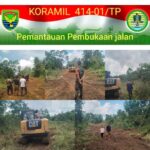 Anggota Koramil 414/01 Tanjungpandan Monitoring Pekerjaan Pembukaan Jalan di Kelurahan Pangkallalang