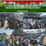 Monitoring Parkiran di Depan Pasar Tradisional, Babinsa Himbau Masyarakat Selalu Hati-Hati dan Waspada