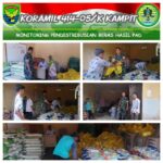 Anggota Koramil 414 – 05/Kelapa Kampit Monitoring Pembagian Beras