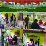 Babinsa Koramil 414-05/Kelapa Kampit Laksanakan Pendampingan Pengecekan Kesehatan di Desa Cendil