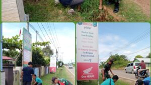 Babinsa Selingsing Gotong Royong Bersihkan Selokan Air