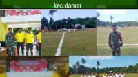 Babinsa Laksanakan Pengamanan Turnamen Sepak Bola U40 Antar Desa se-Kecamatan Damar