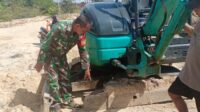 Dapat Laporan Kehilangan Sparepart Excavator, Babinsa Langsung Tinjau TKP