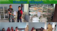 Agar Tepat Sasaran, Babinsa Sungai Padang Monitoring Pembagian Beras 