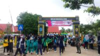 Anggota Koramil 414-04/Membalong Monitoring Jalan Santai Dalam Rangka HUT PGRI Ke-78 dan HGN 2023