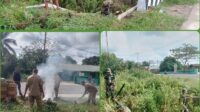Antisipasi Banjir, Koramil 414-03/Gantung Gelar Karya Bakti Bersihkan Saluran Air
