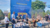 Danramil 414-01/Tanjungpandan Hadiri Pemusnahan Barang di Kantor Bea Cukai