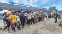 Kodim 0414/Belitung Karya Bhakti Bersihkan Pasar Inpres Tanjung Pandan