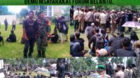 Babinsa Lesung Batang Monitoring Pengawasan Demo di Kantor Bupati Belitung
