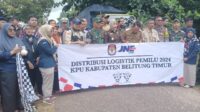 Kasdim 0414/Belitung Menghadiri Pemusnahan Surat Suara dan Pelepasan Logistik Pemilu 2024