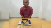 Miliki Paket Narkoba dan Senpi Rakitan, Seorang Pria Paruh Baya di Basel Ditangkap Ditresnarkoba Polda Babel