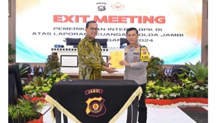 Polda Jambi Gelar Exit Meeting Pemeriksaan Interim Keuangan Polri TA 2024