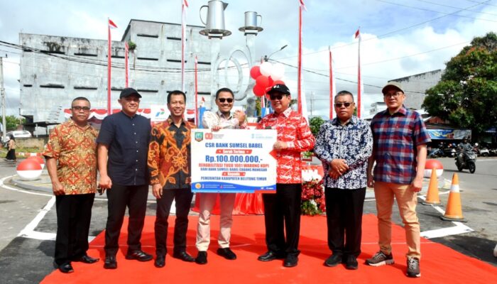 Bank Sumsel Babel Serahkan Hibah Rp100 Juta untuk Revitalisasi Tugu 1001 Warung Kopi Manggar