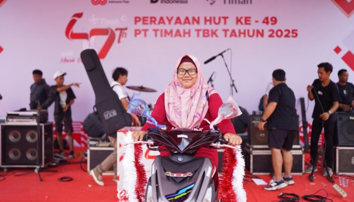 Indriati Warga Selindung Baru Raih Hadiah Utama Motor di Pekan Sehat PT Timah