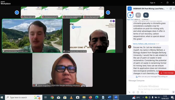 Webinar Internasional HIMABIO UBB Series 2: Pemanfaatan Limbah Sawit Jadi Solusi Rehabilitasi Tambang Timah