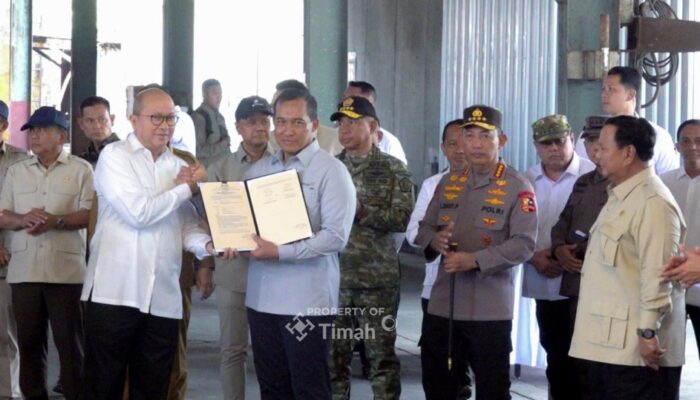 Pemerintah Serius Benahi Tata Kelola Timah, Prabowo Saksikan Penyerahan Aset Rampasan Negara ke PT Timah