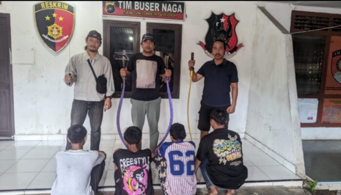 Polresta Pangkalpinang Gagalkan Tawuran Remaja, 4 Diamankan dengan Senjata Tajam