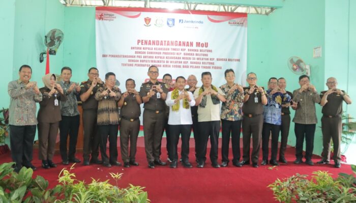 Pemprov Babel dan Kejati Teken Nota Kesepahaman Penerapan Pidana Kerja Sosial