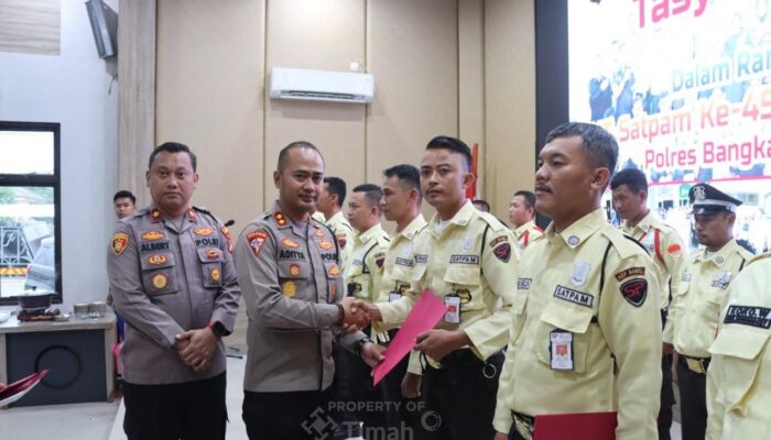 9 Satpam PT Timah Tbk Terima Penghargaan dari Polres Bangka Barat