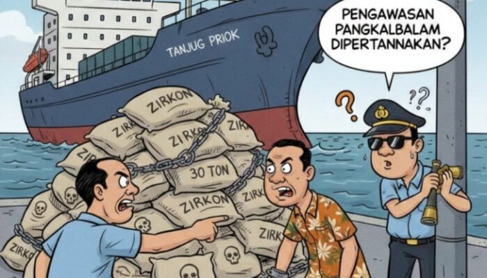 Penyelundupan 30 Ton Zirkon Terbongkar di Tanjung Priok, Pengawasan Pelabuhan Pangkalbalam Dipertanyakan