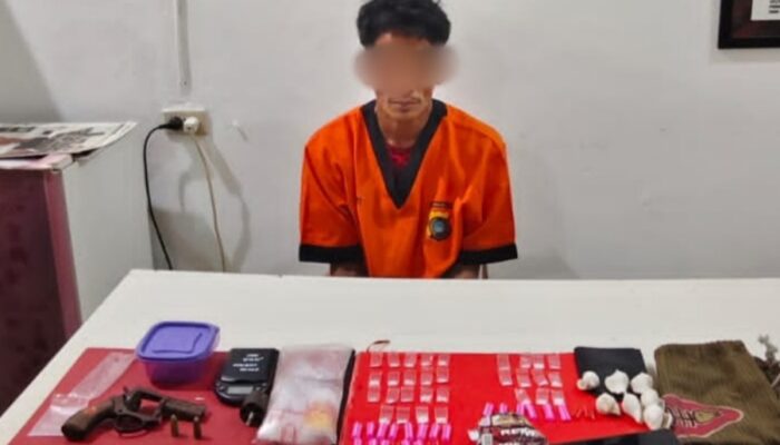 Pengedar Sabu di Pangkalpinang Ditangkap, Polisi Temukan Senpi dan Peluru