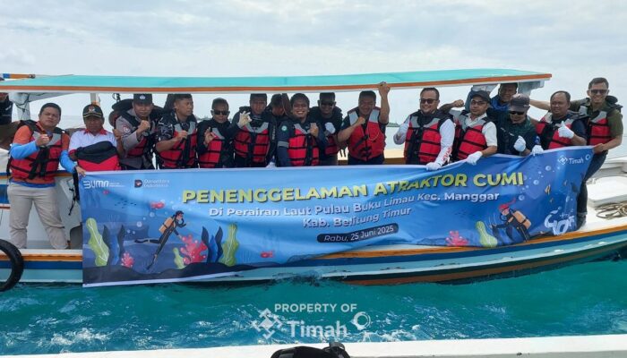 PT Timah Tbk Tenggelamkan 36 Atraktor Cumi, Dorong Hasil Tangkapan Nelayan Belitung Timur