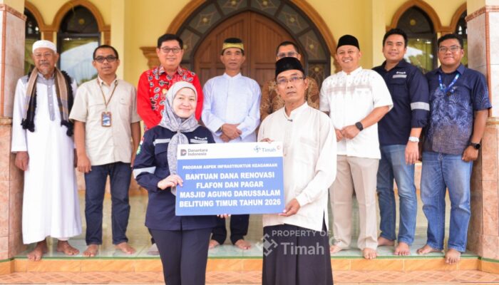 Masjid Agung Darussalam Manggar Akan Direnovasi, PT Timah Salurkan Bantuan di Momentum Ramadan