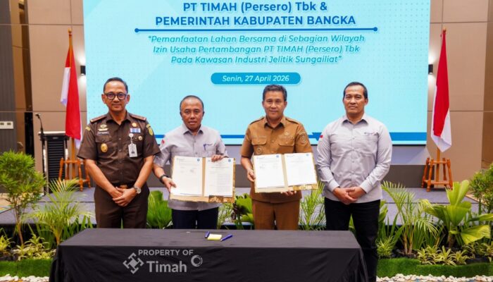 PT Timah dan Pemkab Bangka Teken Kerja Sama Pemanfaatan Lahan IUP di Jelitik