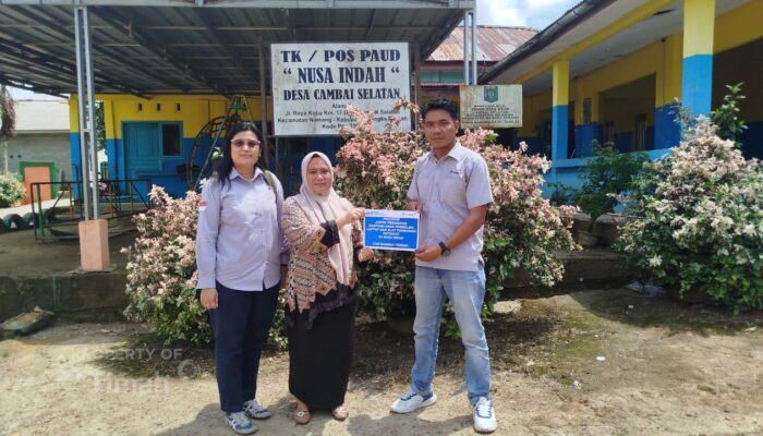 PT Timah Dukung Pendidikan Anak Usia Dini di Bangka Tengah, Salurkan Alat Bermain Outdoor