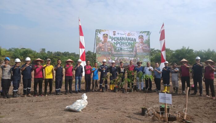 PT Timah dan Polres Bangka Barat Tanami Lahan Eks Tambang Air Limau dengan Pohon Produktif