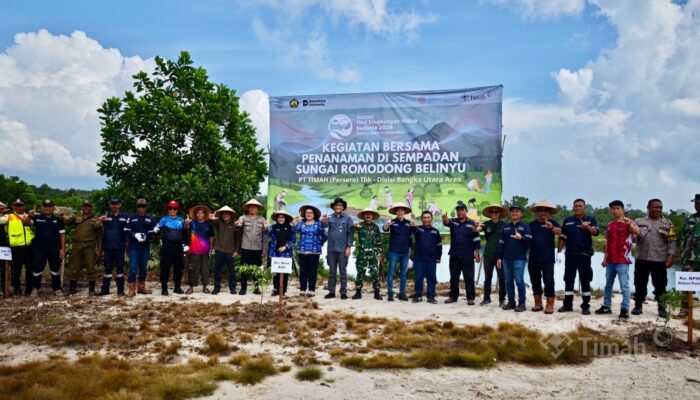 PT Timah Tanam Ratusan Pohon di Sempadan Sungai Romodong, Dukung Pemulihan Lingkungan Belinyu