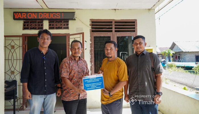 PT Timah Bantu Bangun Pos Kamling di Tanjung Gunung, Kades: Sangat Membantu Keamanan Warga