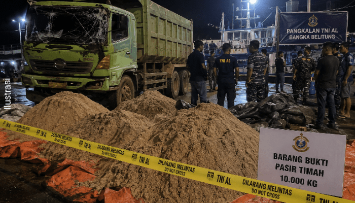 Terendus Akan Dikirim, 10 Ton Pasir Timah Digagalkan di Dermaga Belinyu