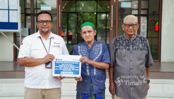PT Timah Bantu Pembangunan Fasilitas Masjid Nurul Huda di Belitung
