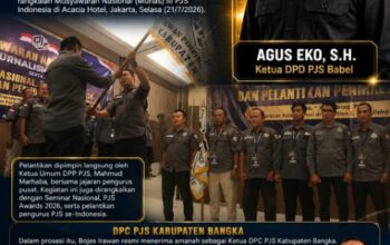 DPC PJS Kabupaten Bangka Resmi Dilantik, Agus Eko: Perkuat Organisasi dan Kompetensi Jurnalis