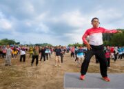Semarak HUT ke-81 RI, PT Timah Gelar Senam Kemerdekaan Bersama Ratusan Warga Bangka Barat