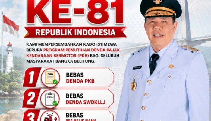 Kado HUT RI, Pemprov Babel Resmi Berlakukan Pemutihan Denda Pajak Kendaraan hingga 31 Oktober 2026