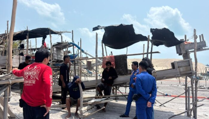 6 Ponton Ditemukan di Muara Air Kantung Jelitik, 1 Sedang Menambang di Luar IUP PT Timah